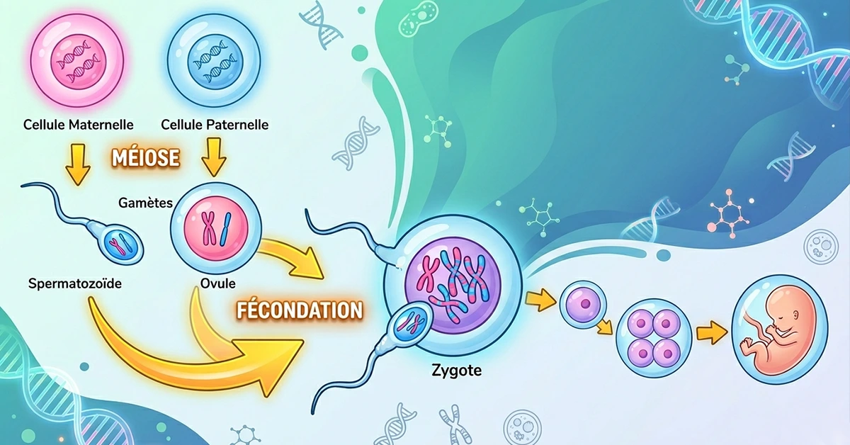 Transfert de l’information génétique au cours de la reproduction sexuée